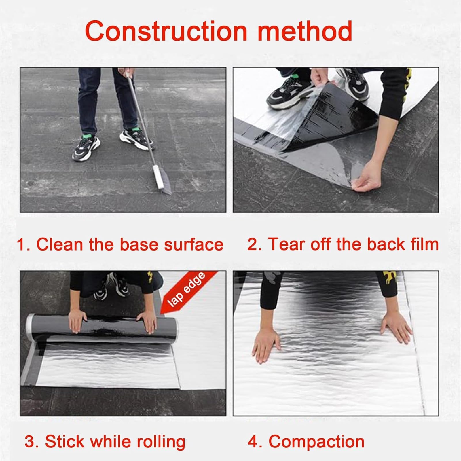 Cinta autoadhesiva for asfalto, cinta reparadora de juntas, impermeable y resistente a la intemperie, for reparar grietas en techos de asfalto.(W50cmXL500CM)