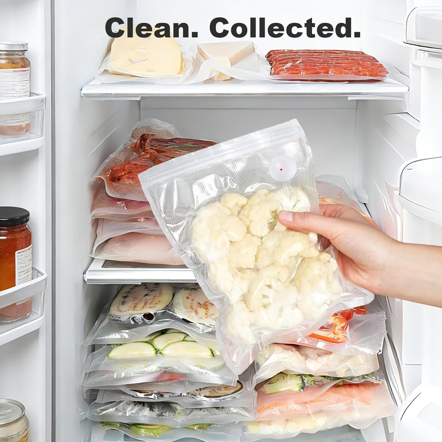 Compact Vacuum Sealer for Food: Visible Water Tank Handheld Vacuum Sealer with 15 Reusable Bags for Seal Meal Saver, Portable Food Sealer, Gifts for Mom, Wife, Chef