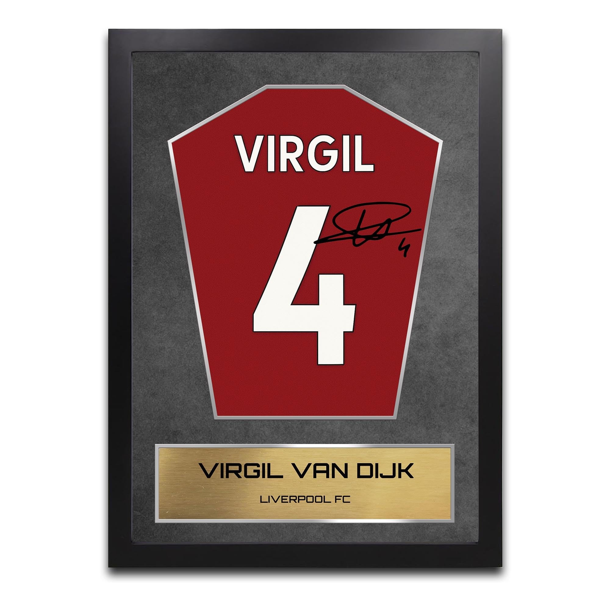 Virgil Van Dijk Liverpool Shirt Display Framed - Autograph Print Football Memorabilia A3 Framed