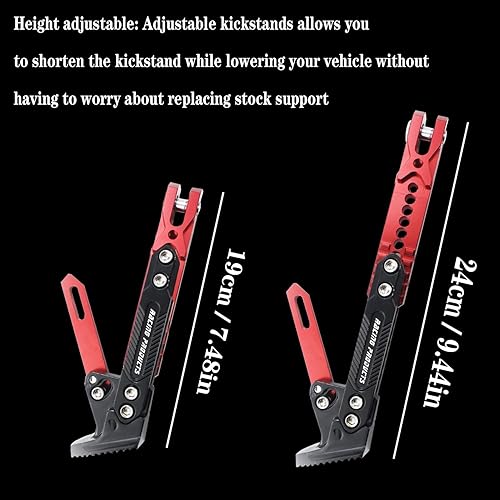 Miniatura 3 de Soporte universal para motocicleta, soporte ajustable de aleación de aluminio CNC modificado, soporte de trípode ajustable, soporte lateral de pie,