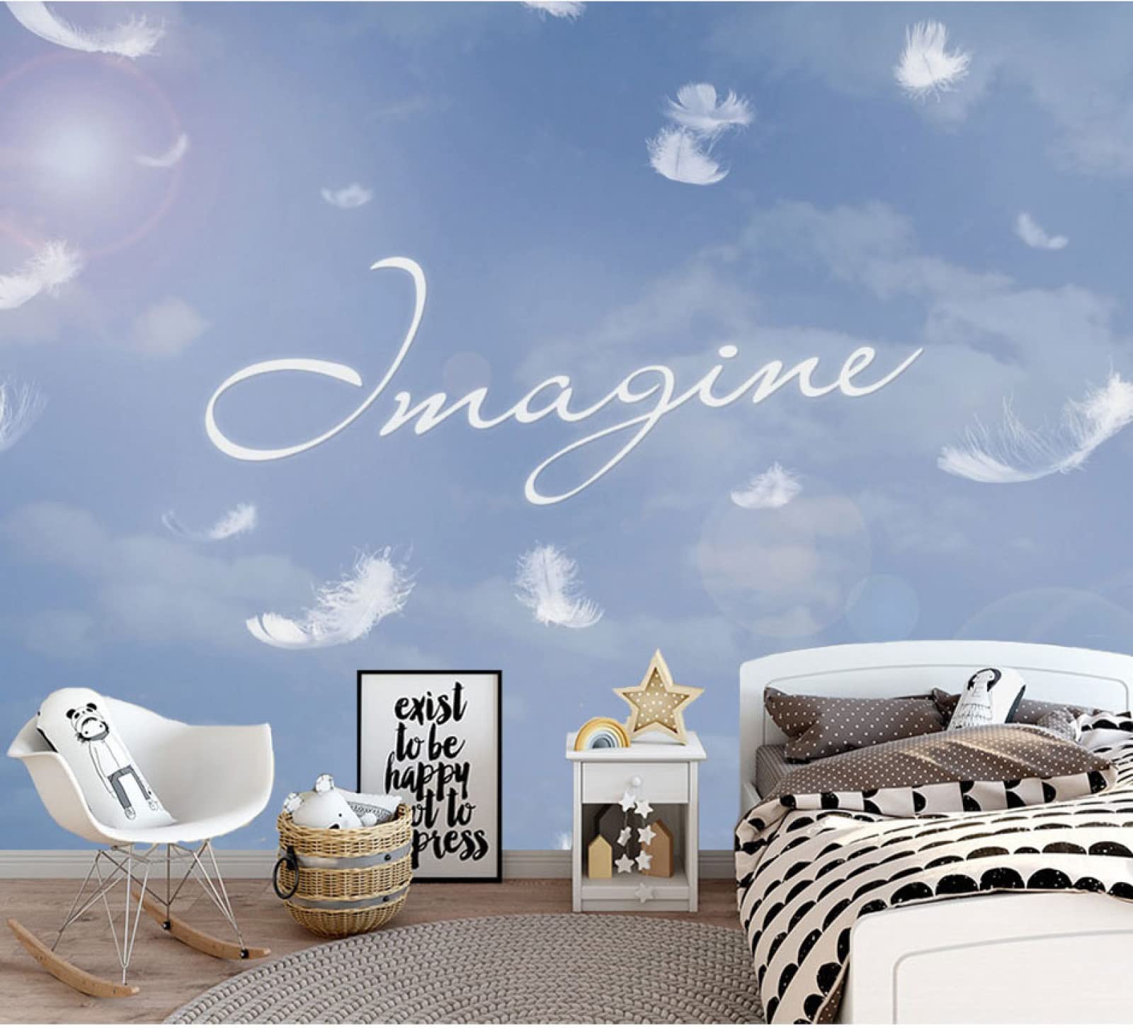 Peinture murale 3D design abstrait salon chic 350x245