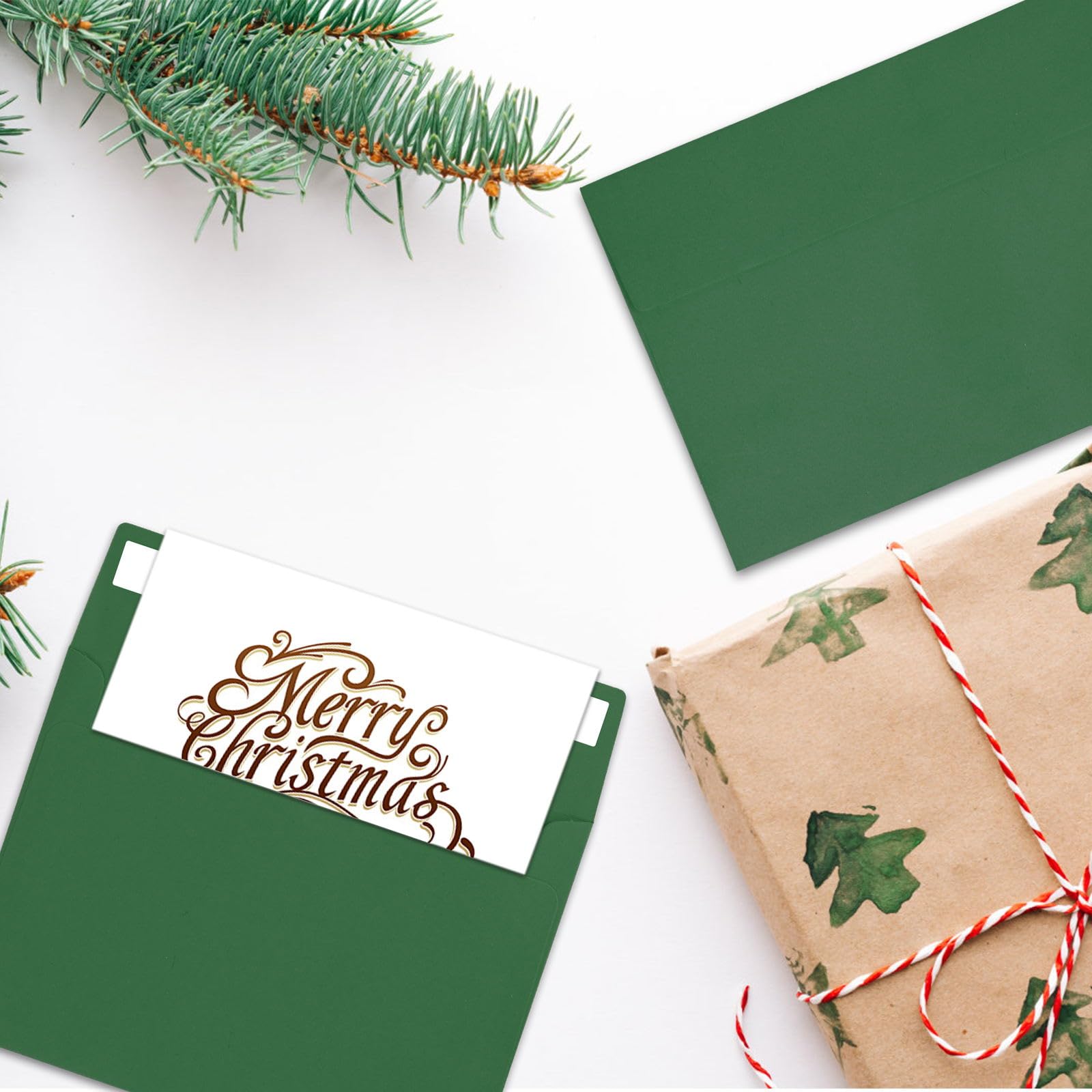 Paquete de 50 sobres de invitación, sobres de postal, sobres A2 verdes, sobres para invitaciones, sobres para tarjetas de 4.5 x 5.5 pulgadas, tarjetas de felicitación, sobres autoadhesivos para fotos