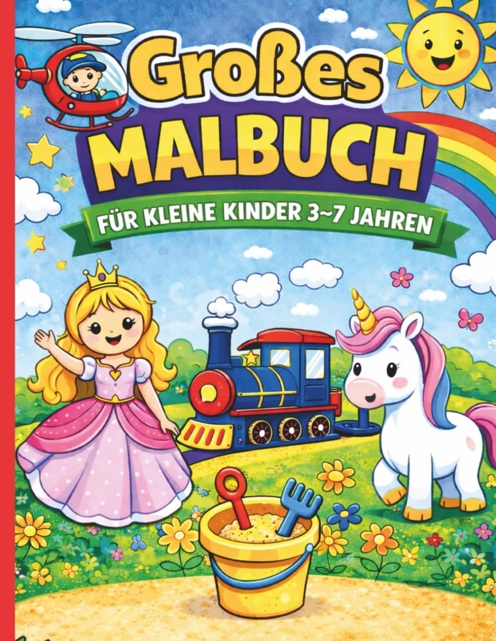 Großes Malbuch: Mit 66 Seiten und 30 großen, einfachen Motiven für Kinder von 3–7 Jahren