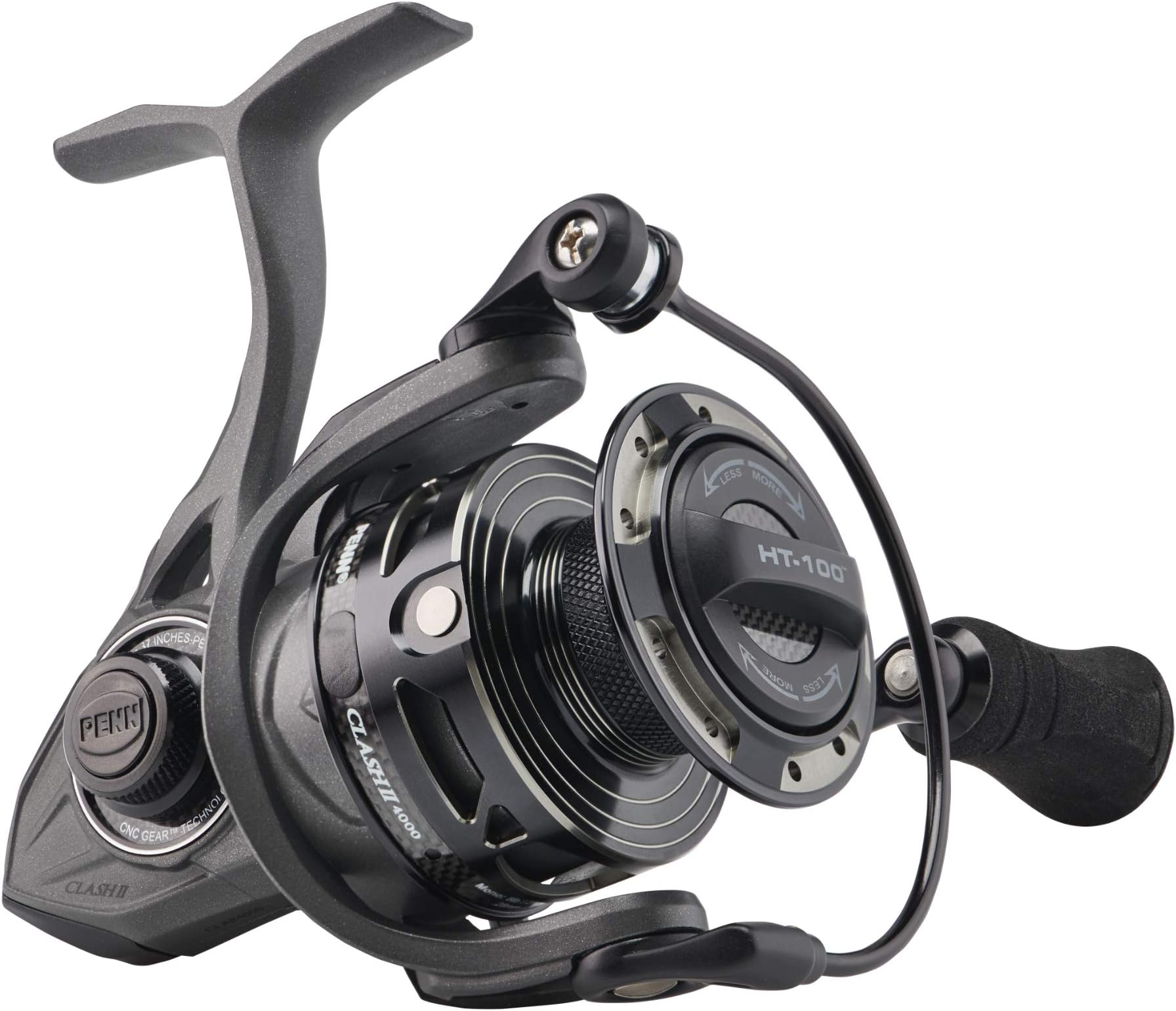 Penn Clash II Spinning Reel - Lightweight Saltwater Shore and Kayak Fishing Reel for Lure Fishing - Sea Fishing Reel for Bass, Pollack, Cod, Wrasse, Grey/Black