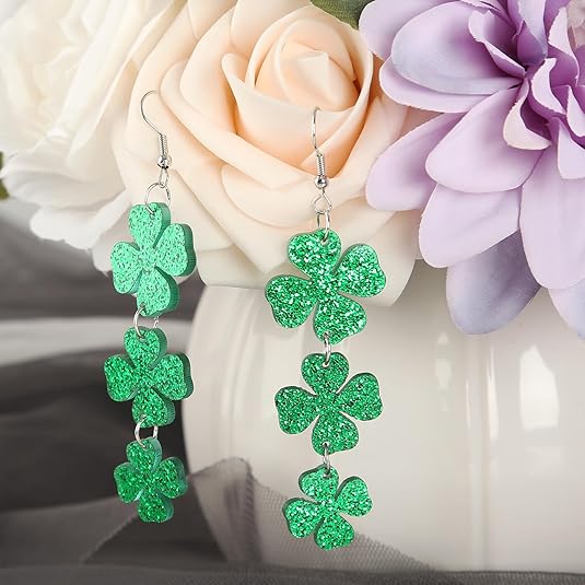 🍀 Lucky St. Patrick's Day Clover Earrings! ☘️ Irish Festival Jewelry