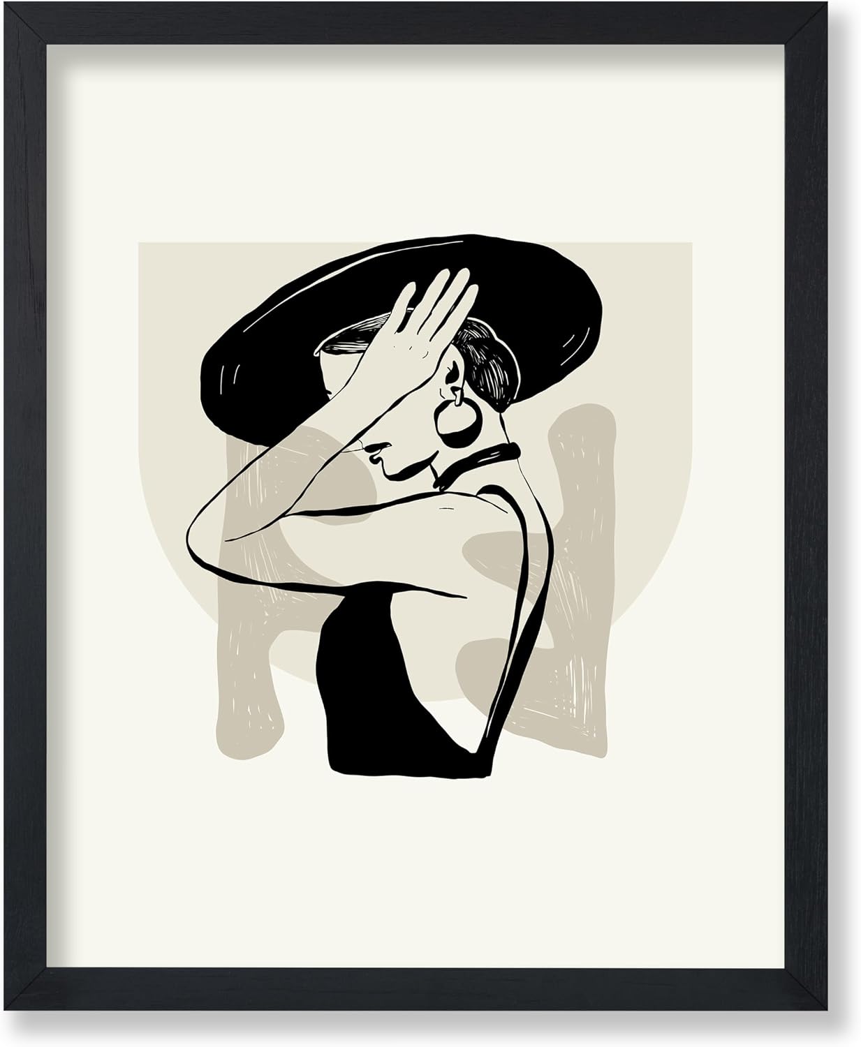 Poster Master Fashion Poster - Retro Lady Print - Abstract Art - Chic Boho Decor - Woman Artwork - Trendy Design - Line Design - Aesthetic Living Room or Girl's Bedroom Decor - 8x10 UNFRAMED