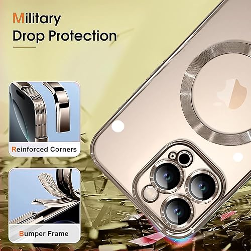 Miniatura 8 de ZIYE Funda magnética para iPhone 15 Pro compatible con MagSafe protección completa de la cámara, cubierta de lujo para mujeres y hombres, funda