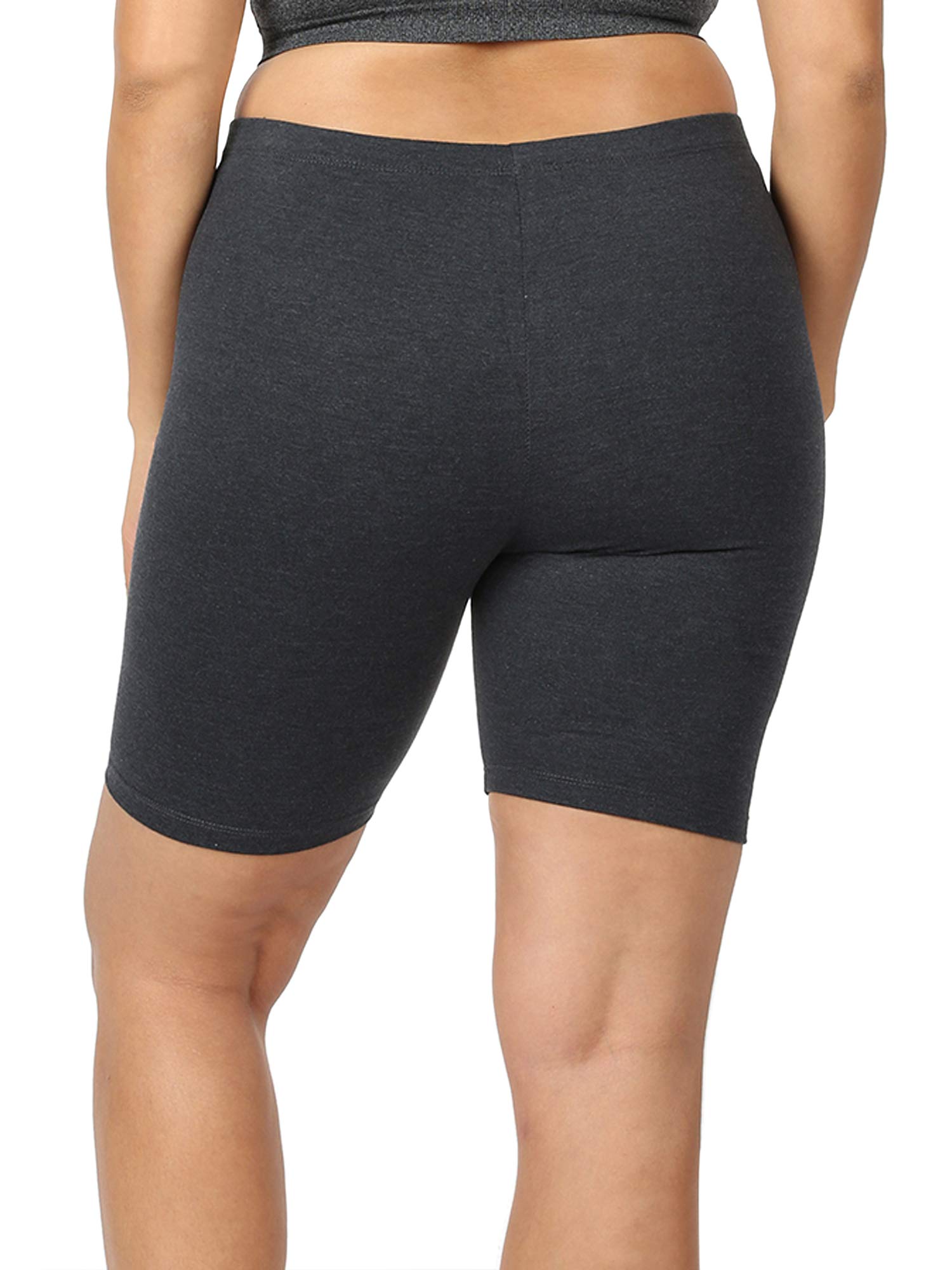 Womens & Plus Cotton Stretch Knee Length Fitness Sport Biker Shorts Leggings (Brick, 1X)