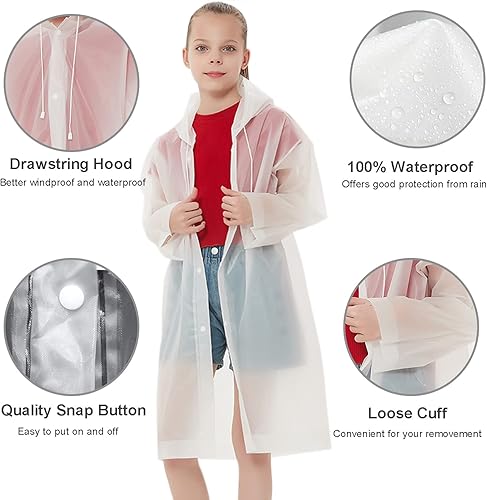 Miniatura 2 de Ponchos de lluvia impermeables para niños, reutilizables, para niños y niñas, chaquetas de lluvia de emergencia con capucha para familia, Disney,