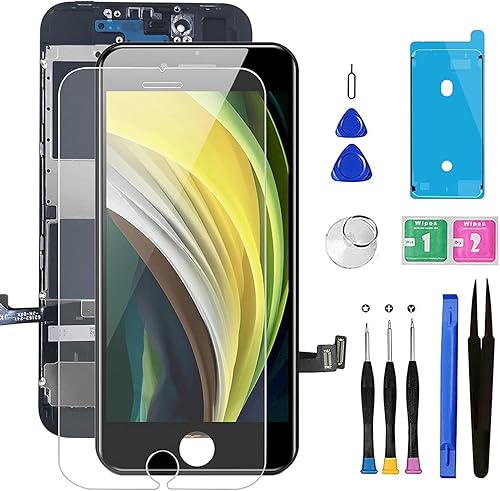 Para iPhone 8SE 2020 2 generación Reemplazo de pantalla negro de 4.7 pulgadas, pantalla LCD Bsz4uov digitalizador de pantalla táctil, adhesivo de