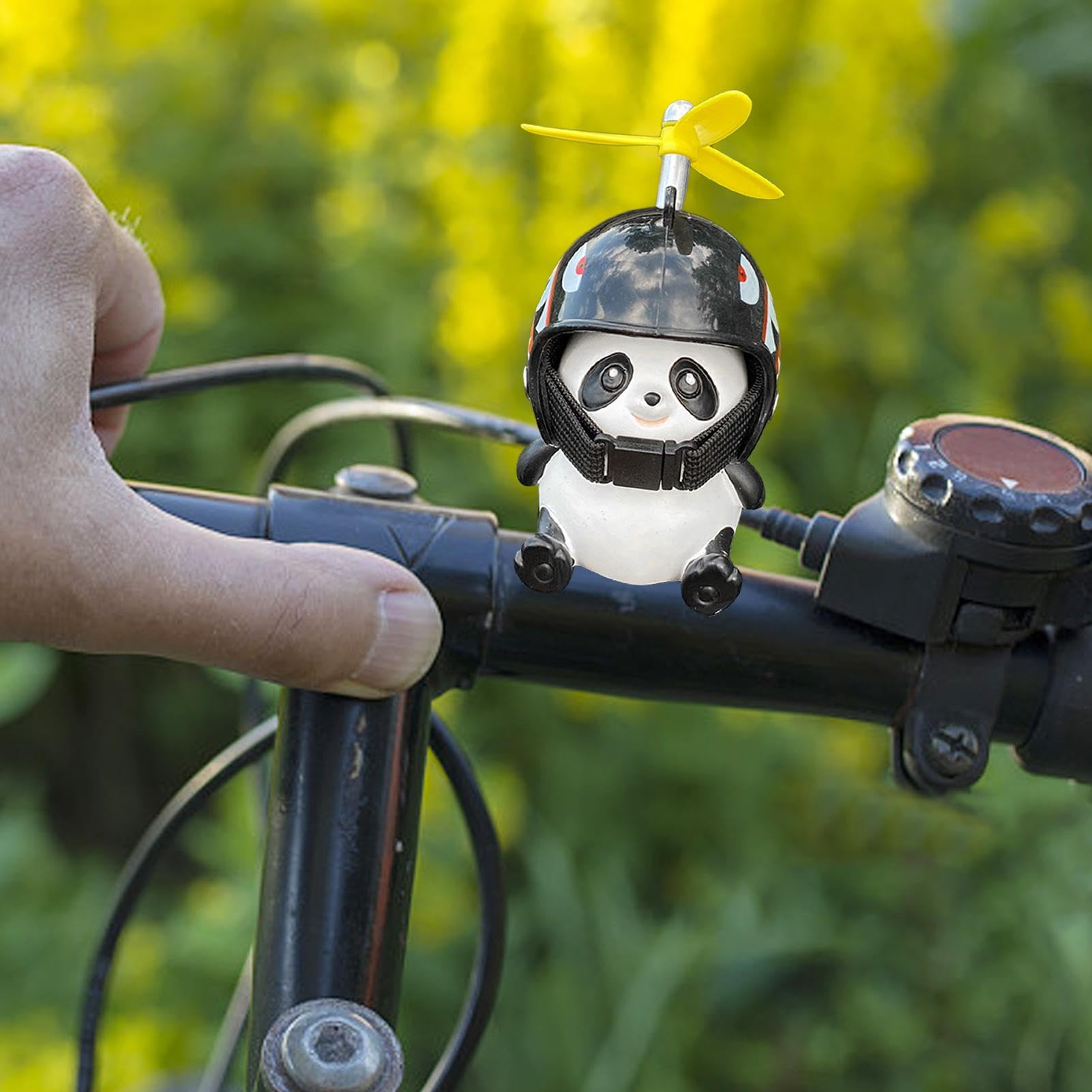 Decorazione Cruscotto Auto A Forma Di Panda Con Elica - Ornamento In Resina Per Auto, Bici, Moto, Accessorio Simpatico Regalo