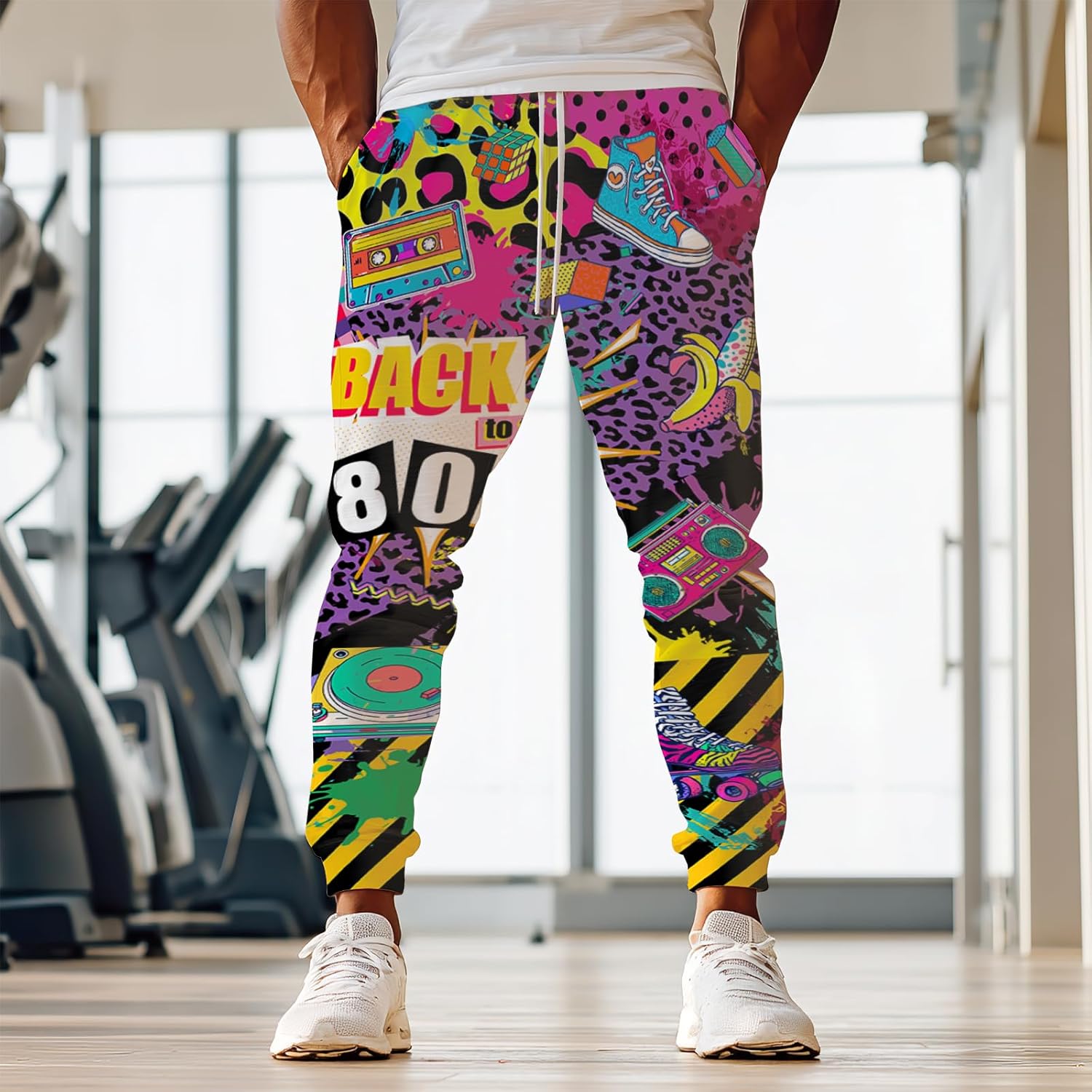 Men's Jogger Pants Funny Sweatpants Warm Cozy Workout Track Pants with Pockets Drawstring - Image 3