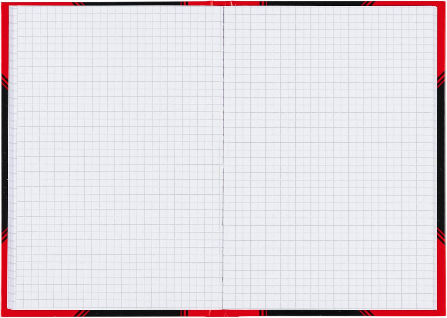 Landre 100302833 Notebook 60 g/m², DIN A6, blanko, Fine Wood-Free Paper, Pack of 6, 96 Pages, Black/Red Chequered a5 black/red