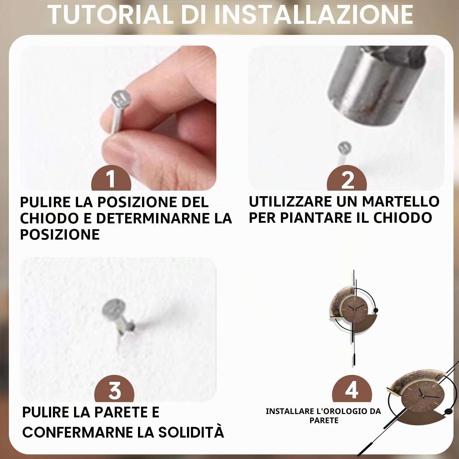 Orologio da parete, orologi decorativi con pendolo, silenziosa qualità al quarzo alimentata a batteria, grande orologio per soggiorno, cucina, casa, bagno, decorazione murale da camera da