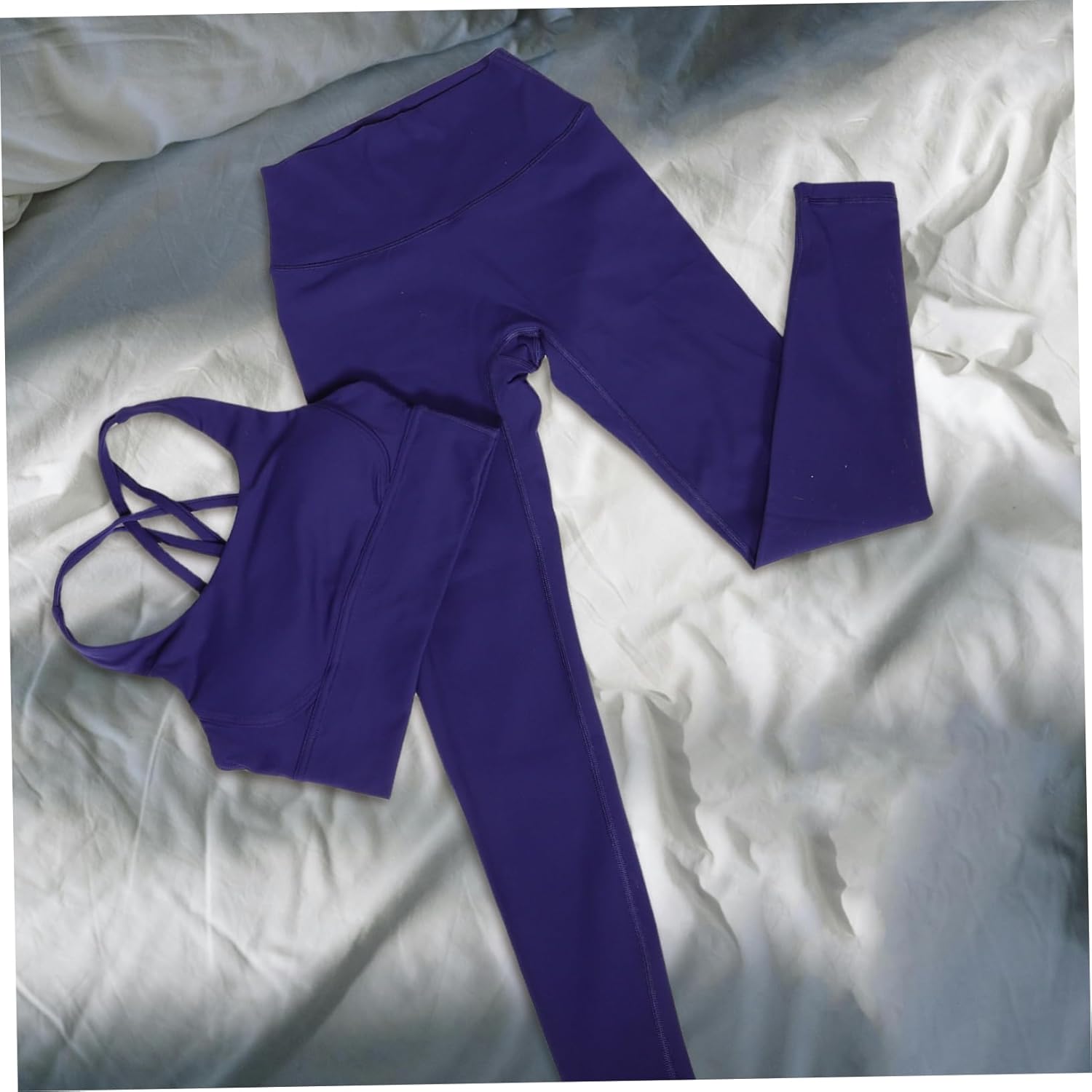 High Waist Yoga Pants and Sports Bra Set for Women Stretchy Workout Clothes Sexy Cross Back Design for Gym and Yoga Maternity Friendly