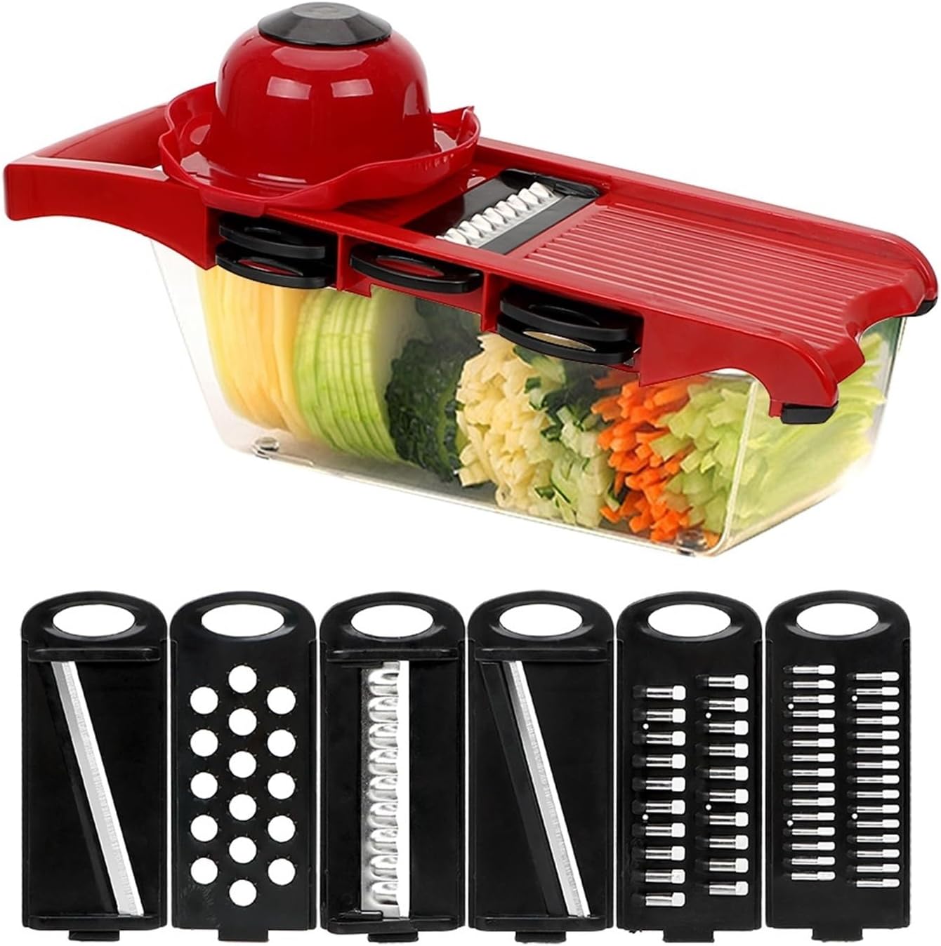 Fruit Cutter Cooking Tool Sets Kitchen Gadget Grater 6 Blades Slicer Vegetable Mandoline Slicer Multi-function
