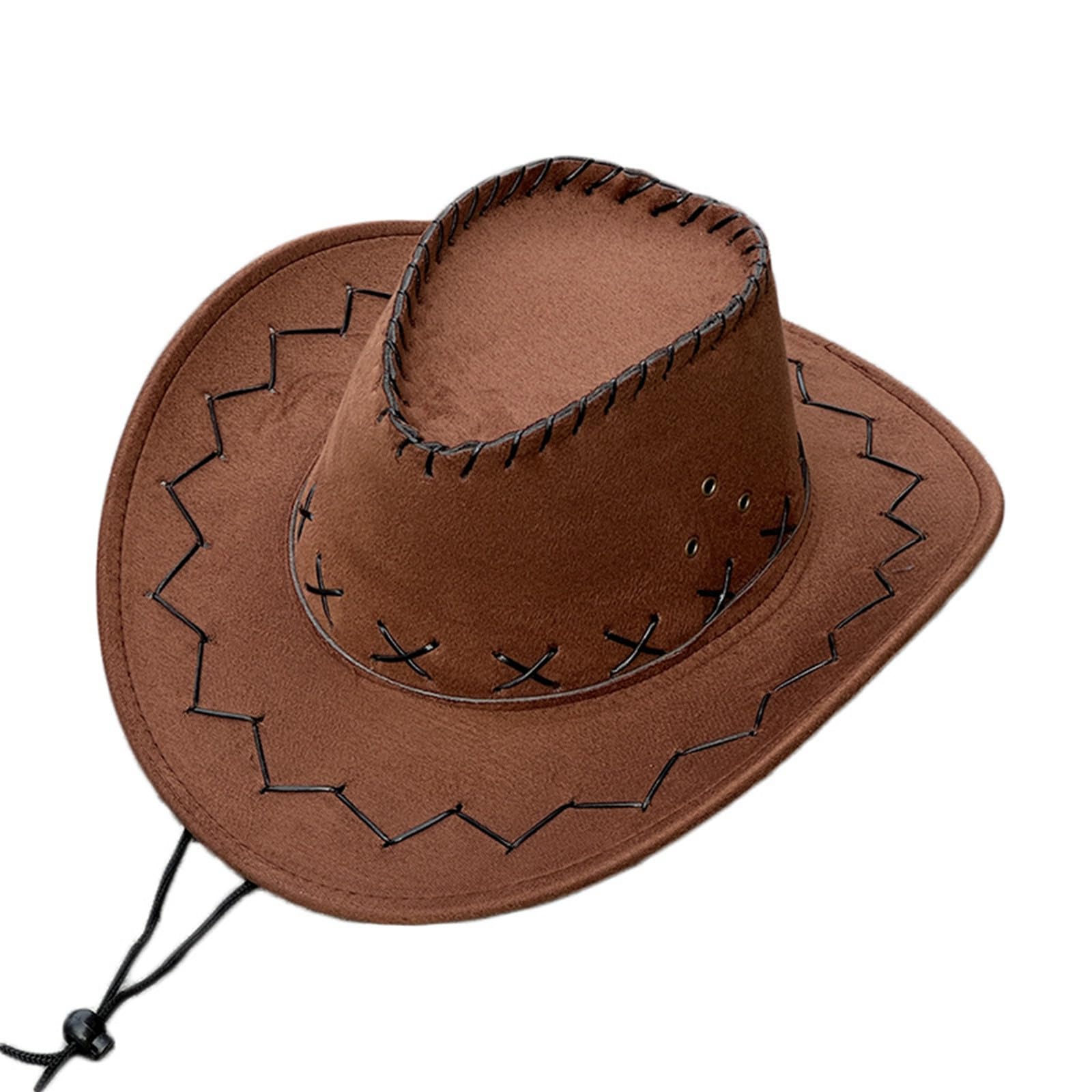Générique Chapeau de Cowboy pour Fille et Garçon Chapeau de Cowboy, Chapeau de Cowboy à Large Bord, Chapeaux de Cow-Girl Occidentaux, Chapeau de Cowboy en Cuir