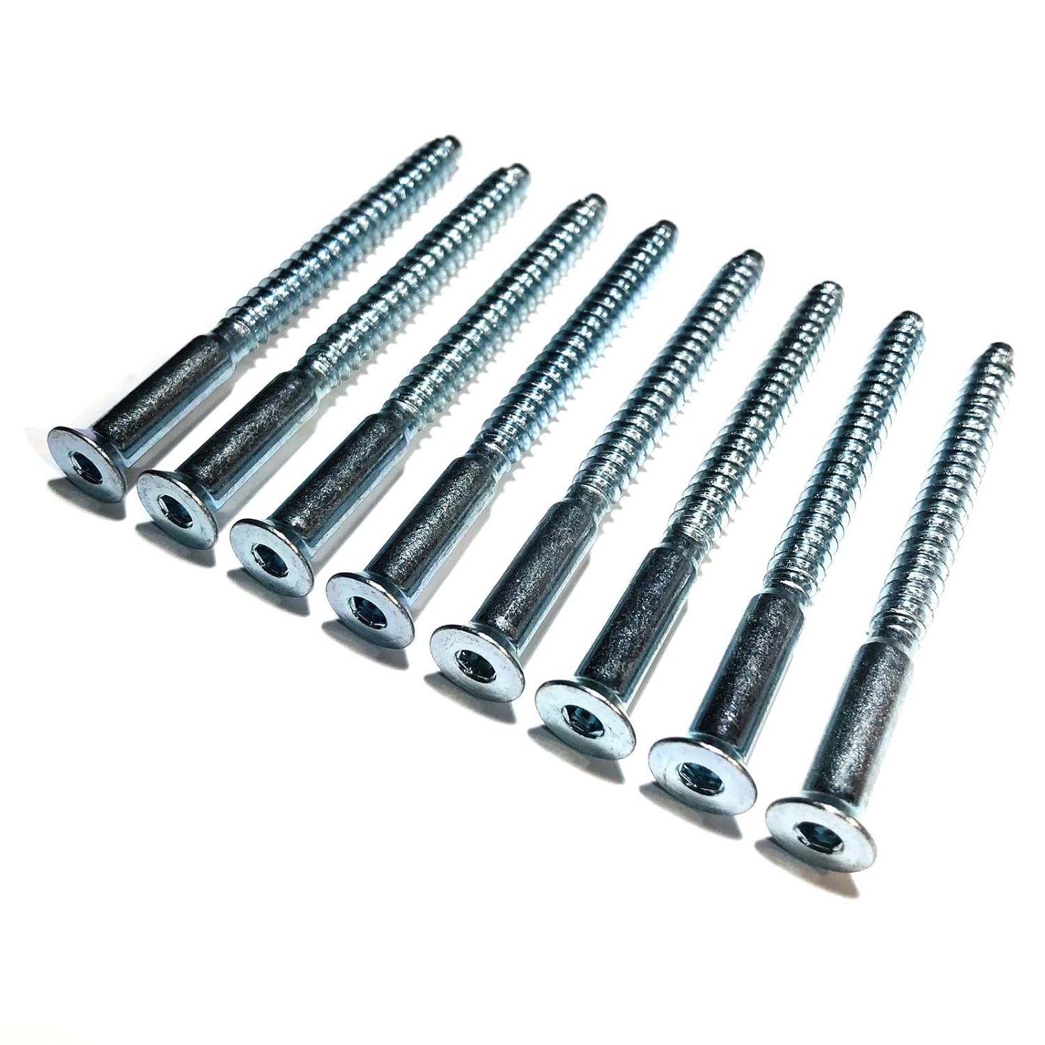 ReplacementScrews Shelf Screws Compatible with IKEA Part 104323/104325 | EXPEDIT Shelf Screws, Furniture Assembly Screws, Zinc Plated Confirmat, Coarse Threaded, Flat Head, 4mm Hex Drive, Pack of 4
