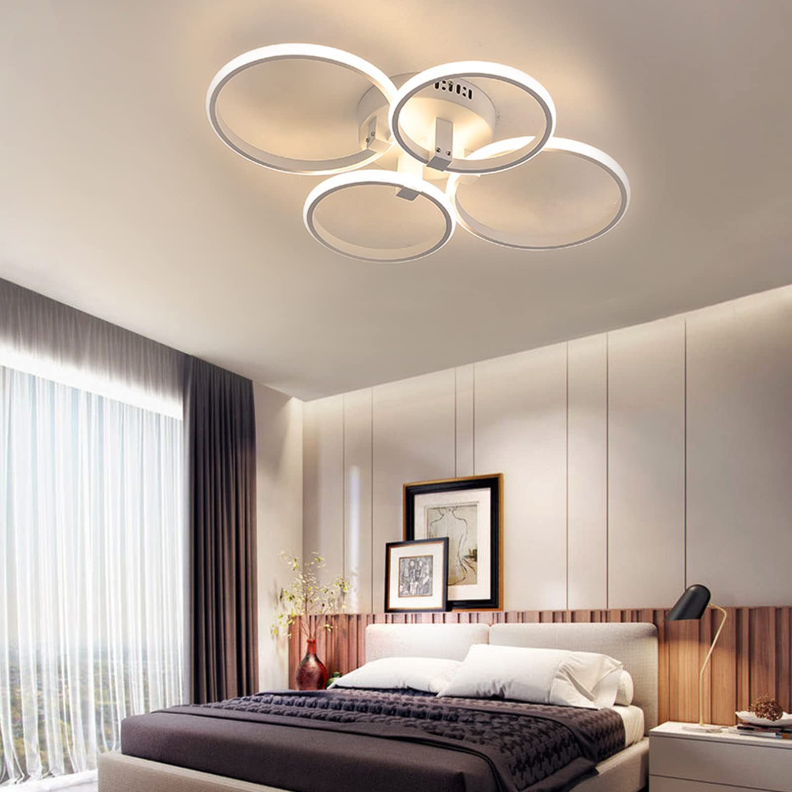 Żyrandole, nowoczesne oświetlenie sufitowe Led, koła Ceililighti do montażu podtynkowego do sypialni Liviroom kuchnia Diniroom restauracja nowoczesna oprawa sufitowa/biały/4-S