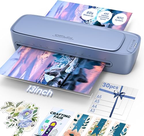 Qfun 11x17 Laminator Machine 13 Inch with 30 Laminating Sheets for Teachers