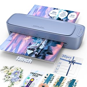 13 Inch Laminator Machine 11x17 with Laminating Sheets Personal Laminator for Teachers 60S Warm Up Cold Thermal Lamination