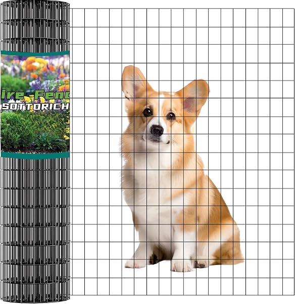 SOTTORICH Garden Fence, Chicken Wire Mesh Garden Border Fencing Roll Vinyl Coating Metal Wire Mesh Hardware Cloth for Ya
