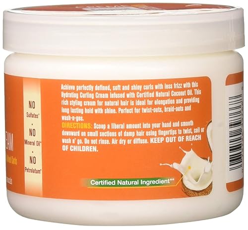 Miniatura 3 de Creme of Nature Crema hidratante rizadora, fórmula desenredante y acondicionador de leche de coco para cabello normal, 11.5 onzas