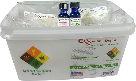 Essential Depot Bath Bomb Making Kit (Deconstructed) - Refill Pack - Basic - Everything Needed to Make Another 12-15 Bath Bombs Except The molds + Spray Bottle