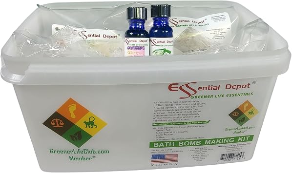 Essential Depot Bath Bomb Making Kit (Deconstructed) - Refill Pack - Basic - Everything Needed to Make Another 12-15 Bath Bombs Except The molds + Spray Bottle