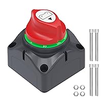 Vista 1 de Joinfworld Interruptor de desconexión de batería 1-2-Ambos-Apagado de 12V-48V, impermeable, interruptor de apagado de batería doble, interruptor