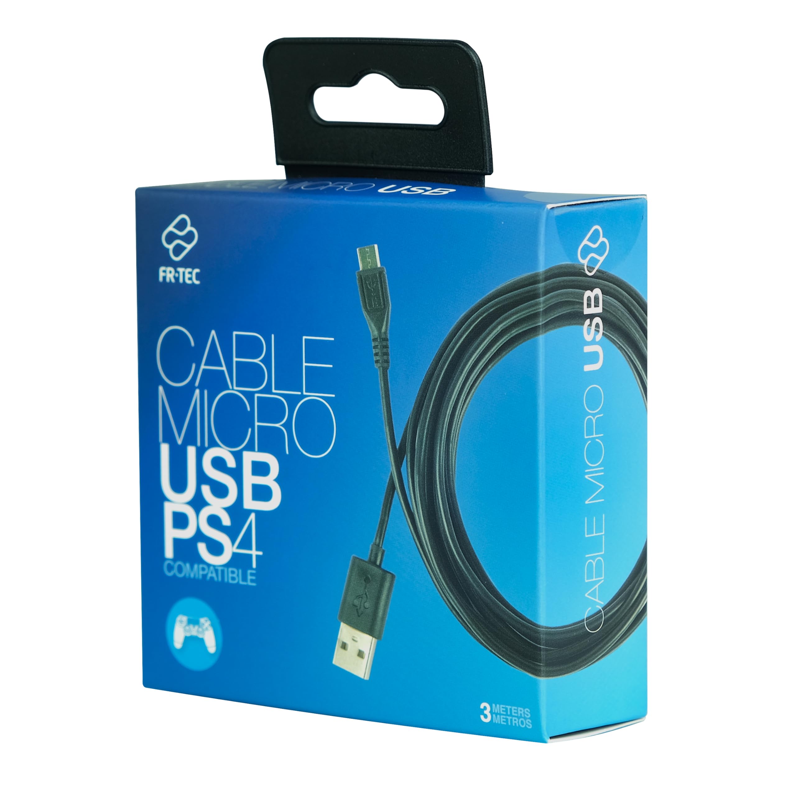 FRTEC - Câble de charge pour la manette, compatible avec Playstation 4, Micro USB a USB