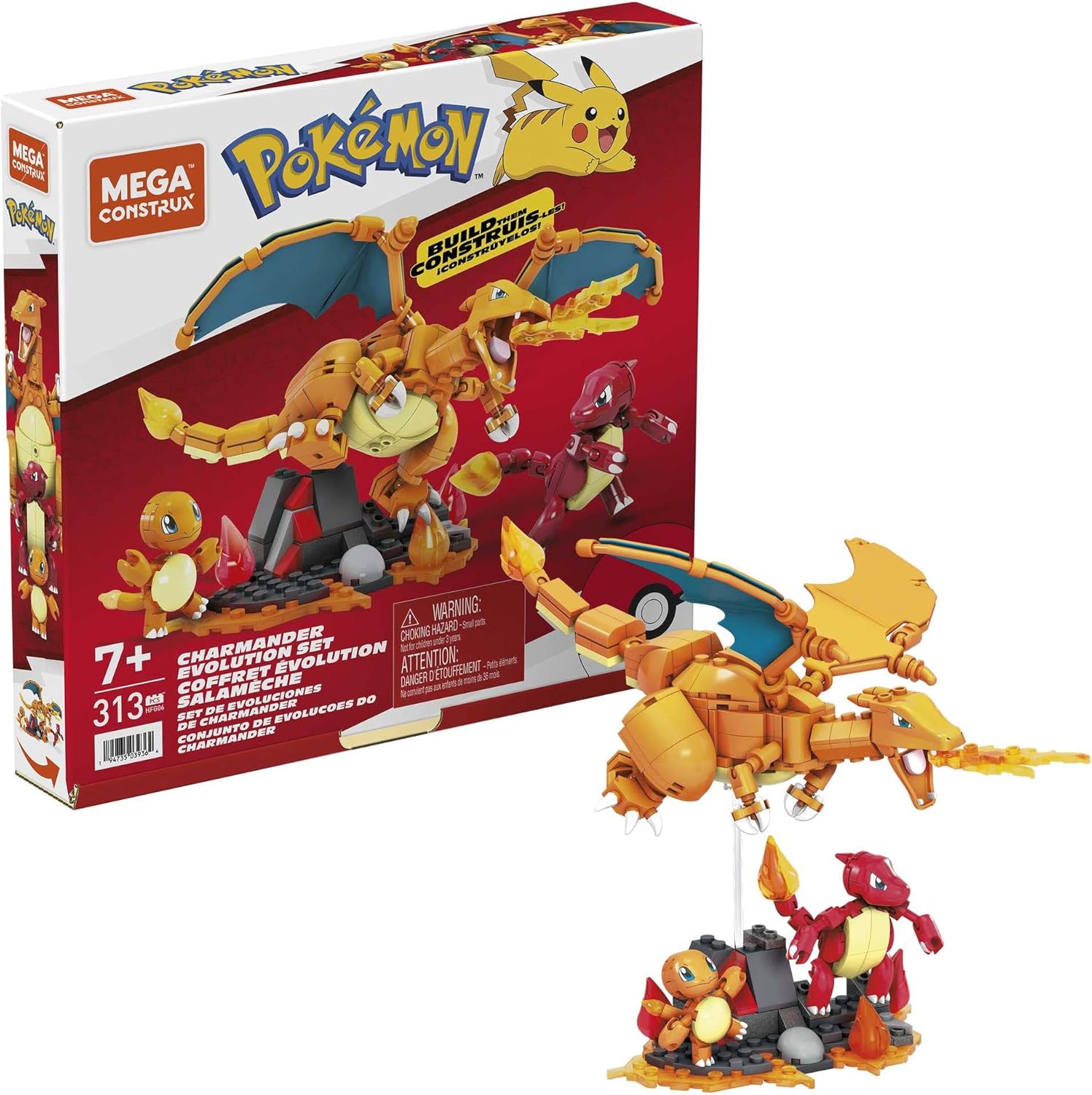 Buy Mega Construx Pok mon Charmander Evolution Building Set With 300 