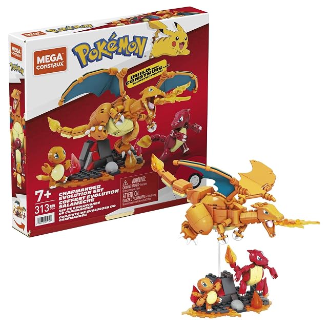 Mega Construx Pokémon Evolución de Charmander 3 Figuras de Bloques de construcción