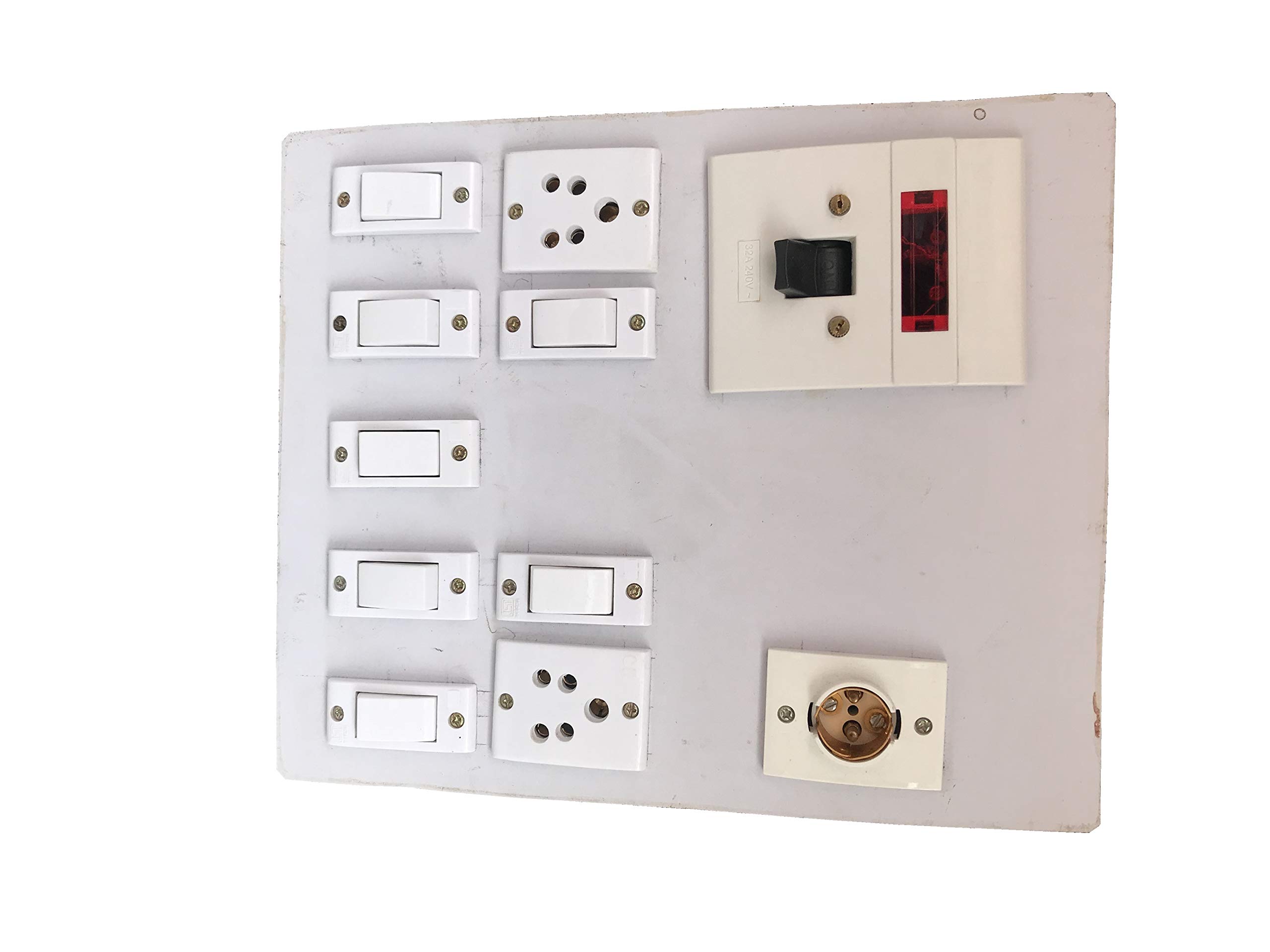 Electric Wooden Switch Board (7 Switches,2 Sockets,1 Bulb Holder & 1 DP)-image-5