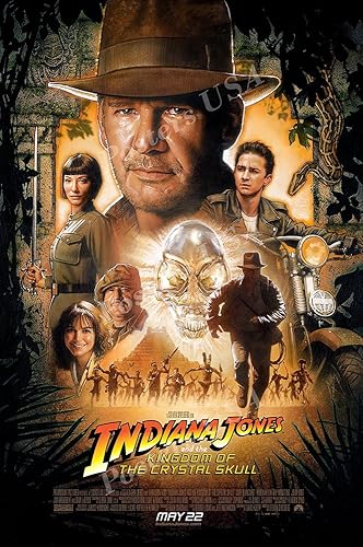 Pósters USA Indiana Jones y el Reino de la Calavera de Cristal, póster con acabado brillante - MOV065 (24" x 36" (61cm x 91.5cm))