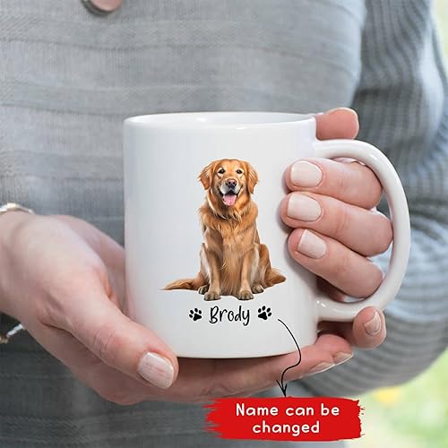 Miniatura 2 de Tazas de café personalizadas para perros Golden Retriever, tazas personalizadas con nombre para perro, mamá, perro, papá, taza de regalo para