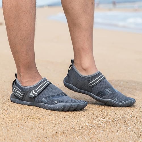 Miniatura 7 de Josaywin Zapatos de agua para hombre, de secado rápido, puntera ancha, calcetines ajustables para natación, playa, río, piscina, surf
