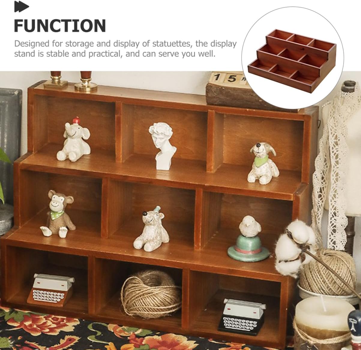 VICASKY Display Rack Figures and Collectibles Multi Storage Shelf Organizer Vintage Style and Easy to Clean for Home Decoration and Giving