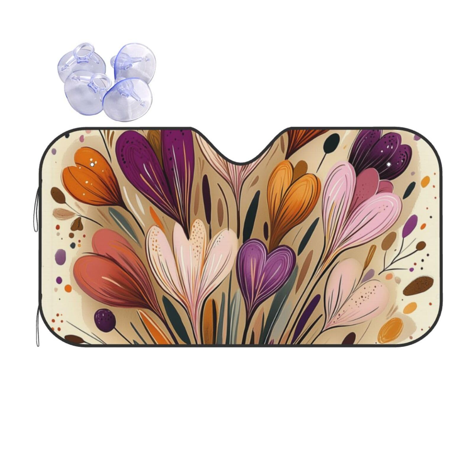 Pare-brise pliable fleurs d'art abstrait pour SUV 70x130cm - 3