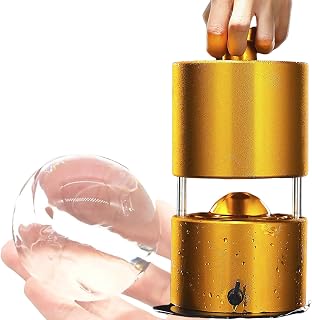 Ice Ball Press, 2.5" Ice Ball Maker, Sphere Ice Molds for Chilling Cocktails, Whiskey - Aircraft Grade Aluminum (Gold Kit)