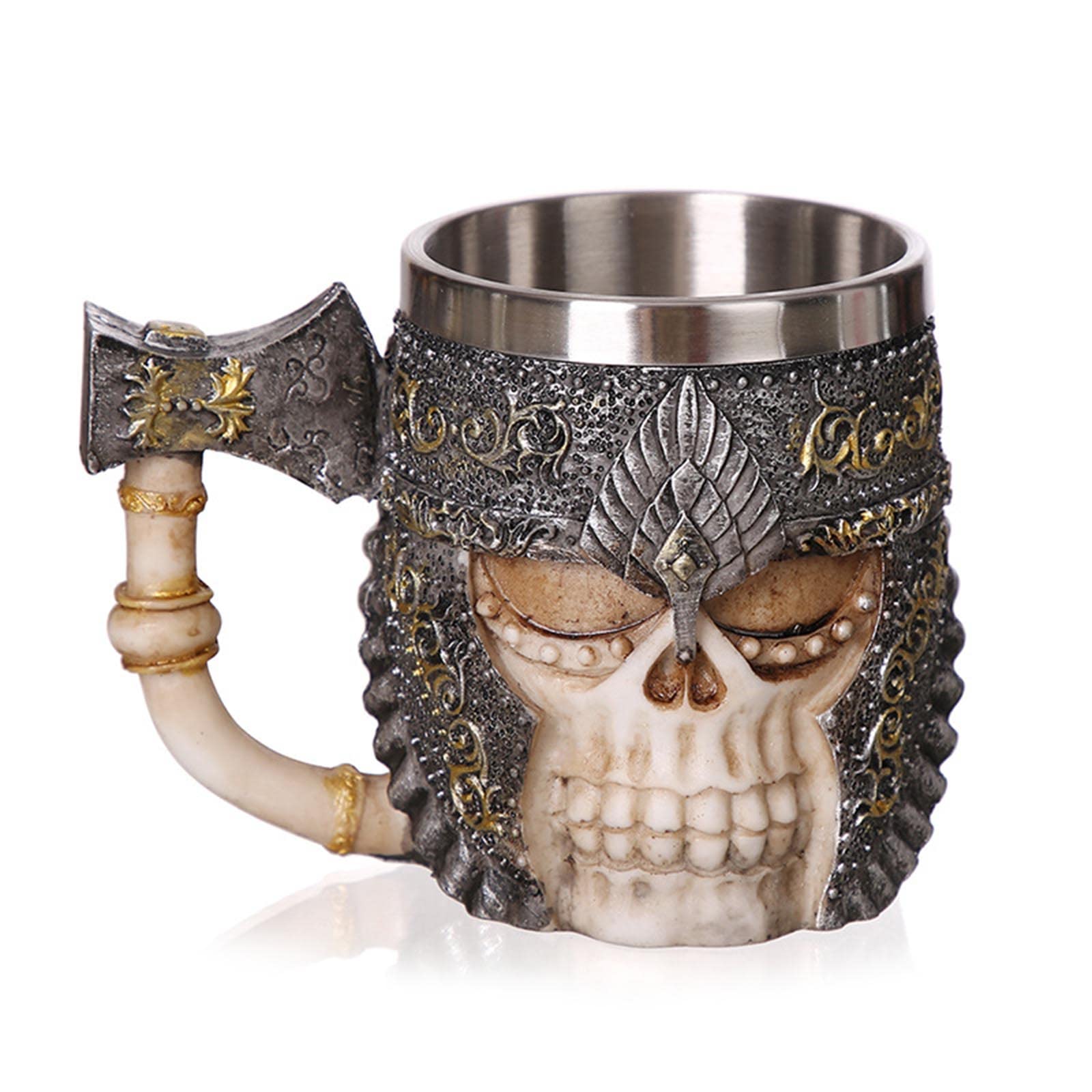 MALSSE 3D Three-dimensional Mug Resin Stainless Steel Coffee Mug Creative Resin for Personal Birthday Gift Coffee Cups