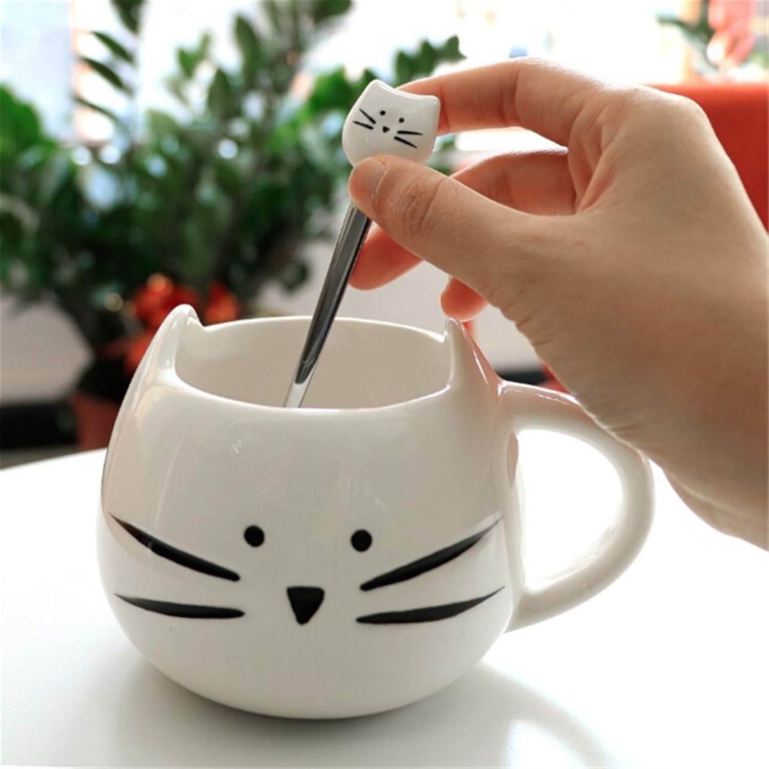 SOURBA Cat Coffee Tea Spoon Valentine's Day Gifts Kitchen Gadget,Black cat : Home & Kitchen