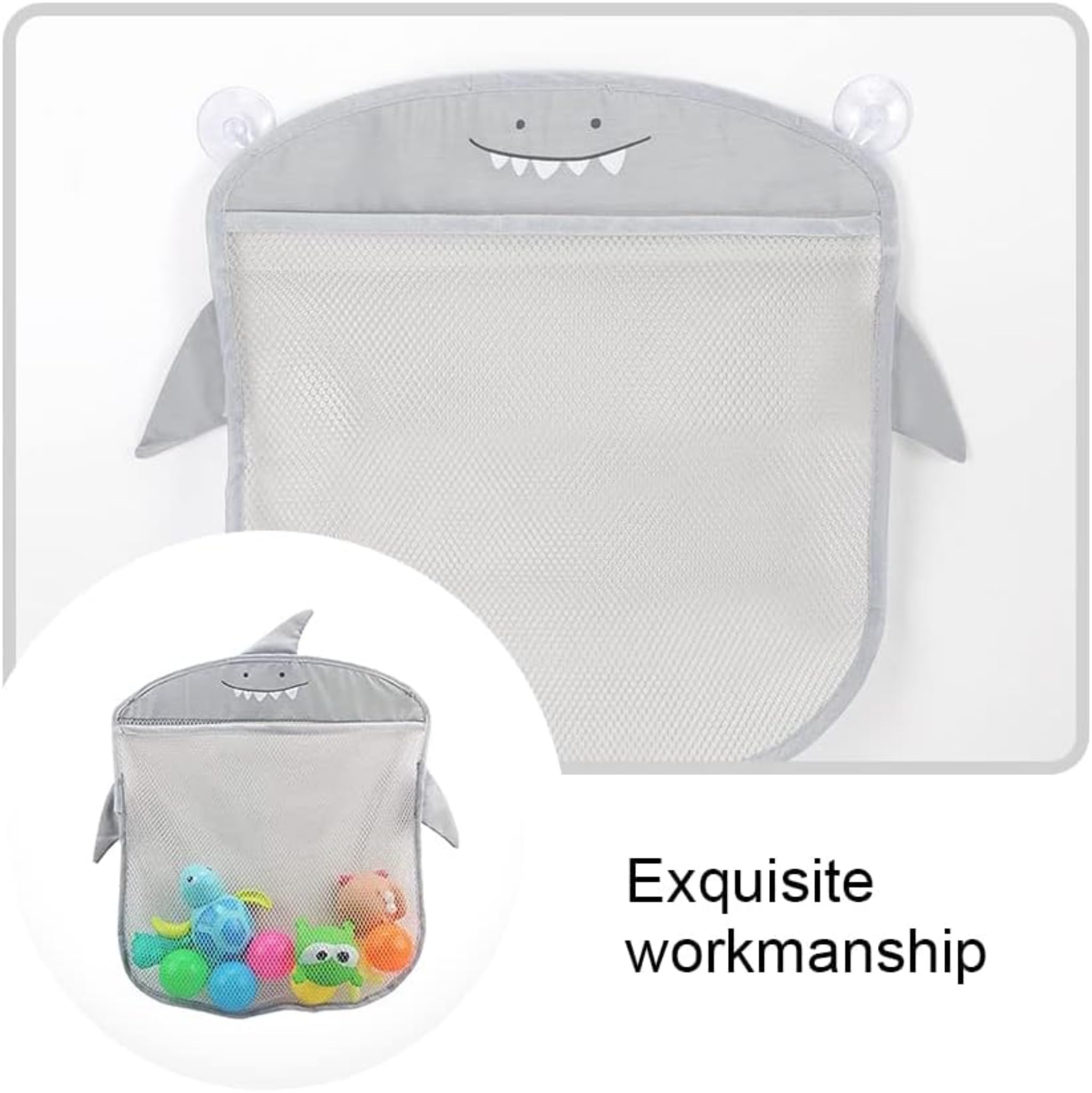 Colorful Mesh Bath Organizer Bag - Hanging Multifunctional Storage Basket - Bathroom Accessory With Toy Storage Net - Shower Supplies Organization Hanger — view 7