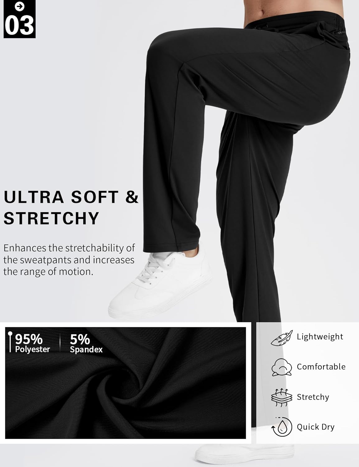 LETAOTAO 32/34/36/38 Inseam Tall Mens Joggers Sweatpants Extra Long Zipper Pockets Athletic Gym Track Pants - Image 5