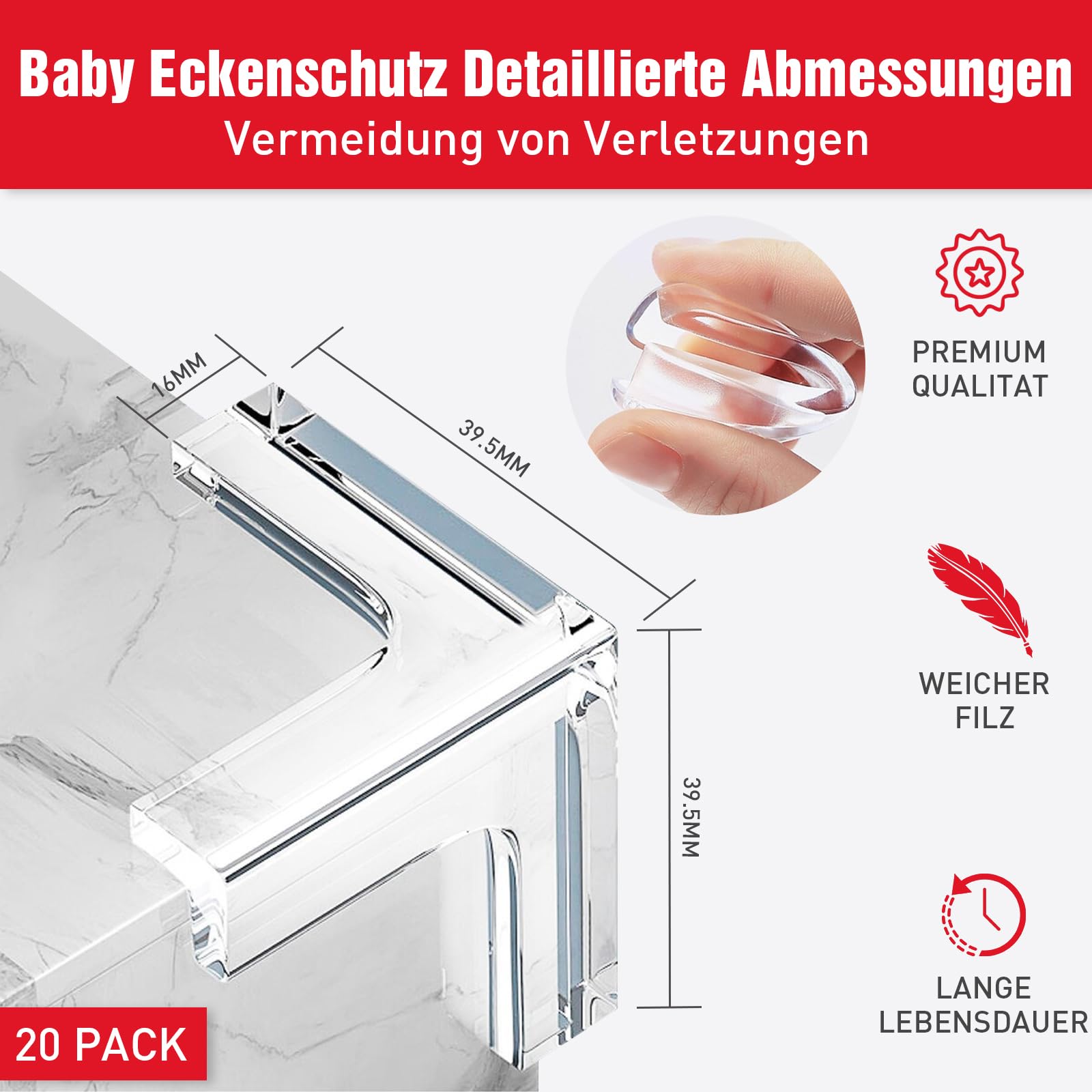 20 Pezzi Paraspigoli per Bambini,Trasparent Paraspigoli Angolari in Gomma, Angoli per Bambini per Tavoli da Pranzo, per Tavolo e Mobili