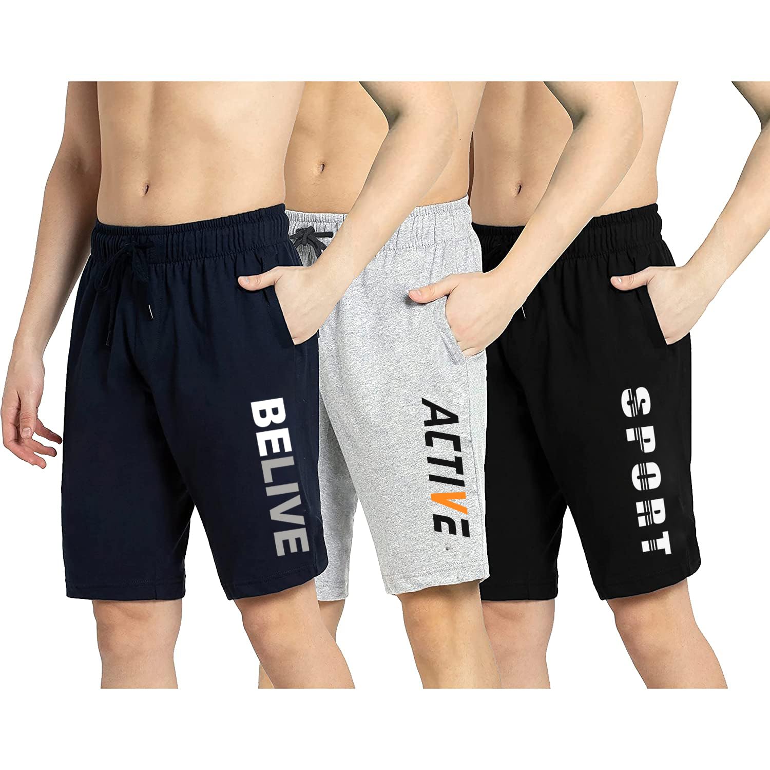 West Gate Clothing Plus Size Men's Regular Fit Shorts Combo (Pack of 3)