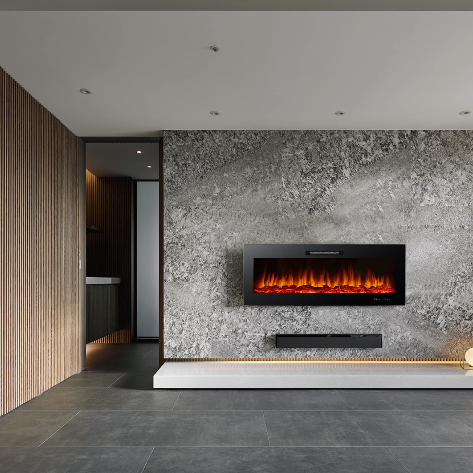 Alpaca 50 inches Home Electric Fireplace Recessed and Wall Mounted