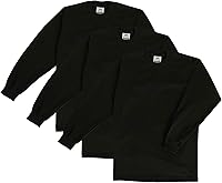 Pro Club Men's 3-Pack Heavyweight 6.5oz Cotton Long Sleeve Crew Neck Thermal T-Shirts - Warm, Durable Layering Essentials