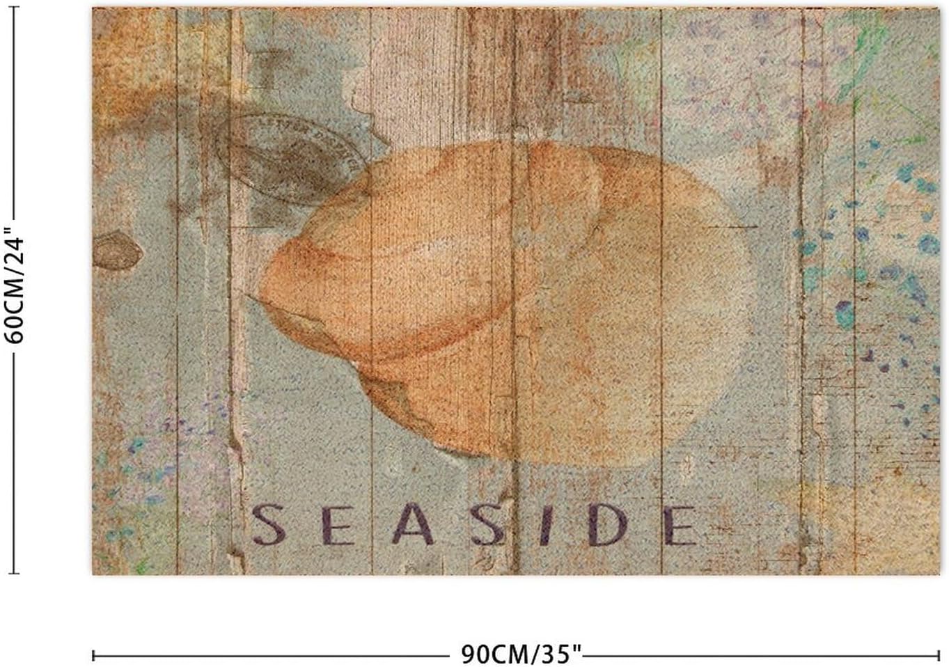 Coir Fiber Door Mats Outdoor 24x36in Ocean Nautical Beach Theme Underwater Shells Cute Floor Doormat Coastal Seascape Painting Front Porch Rug Resist Dirt Entryway Decor for Entry Apartment