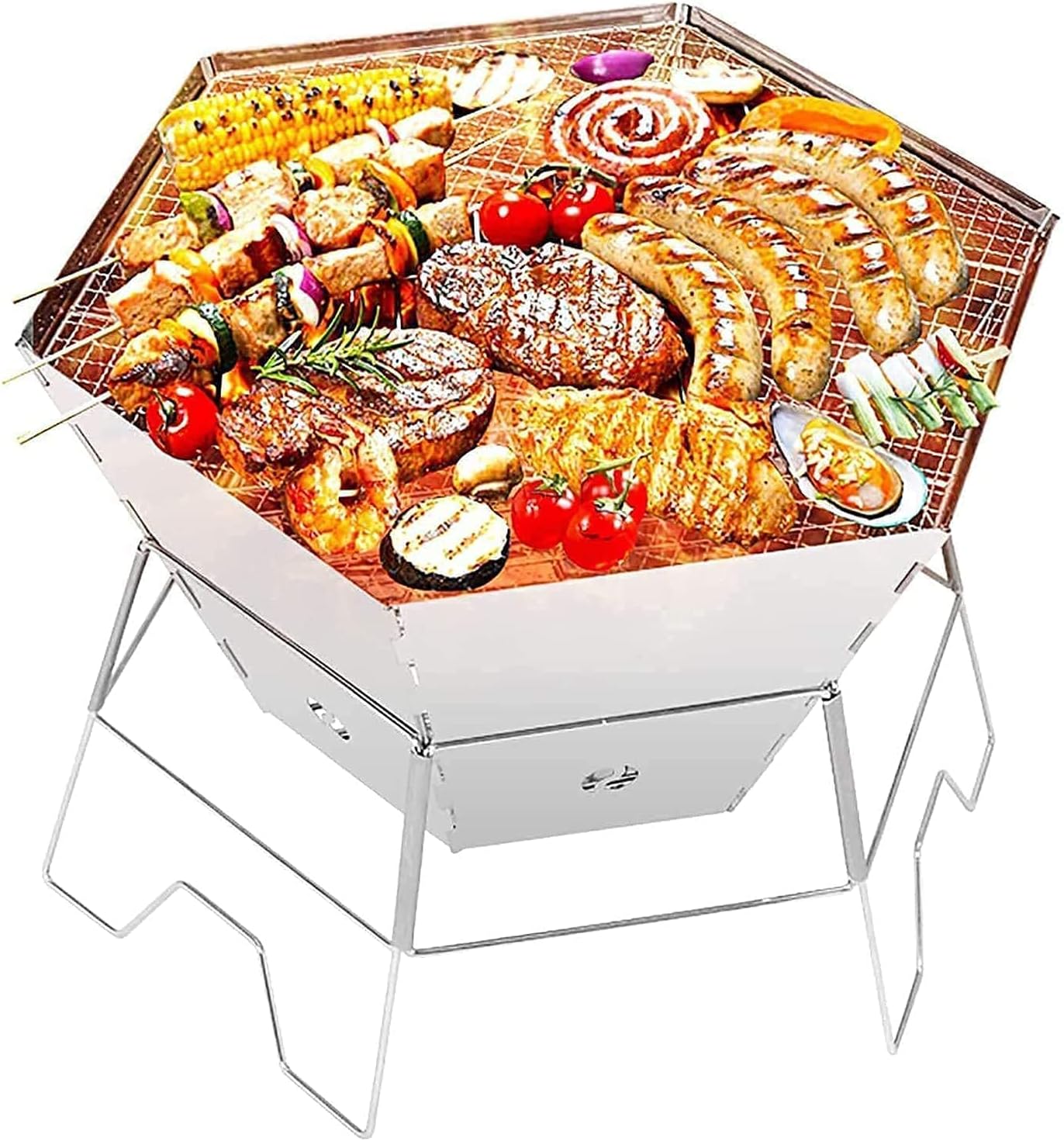 Barbecue grill Small firepit, Camping Grills Stoves Compact Mini